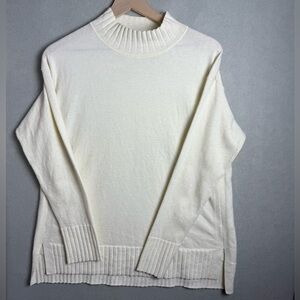 Caslon Women’s Mock Neck Tunic Sweater Ivory size M